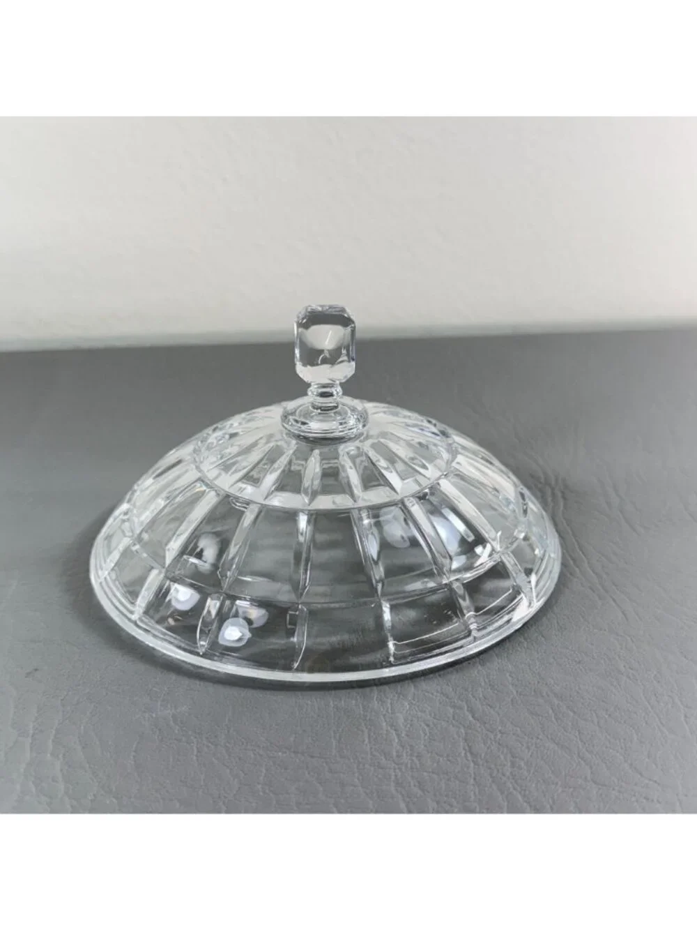 Vintage Fifth Avenue Crystal Covered Candy Dish Lead Crystal Jar Vanity Box